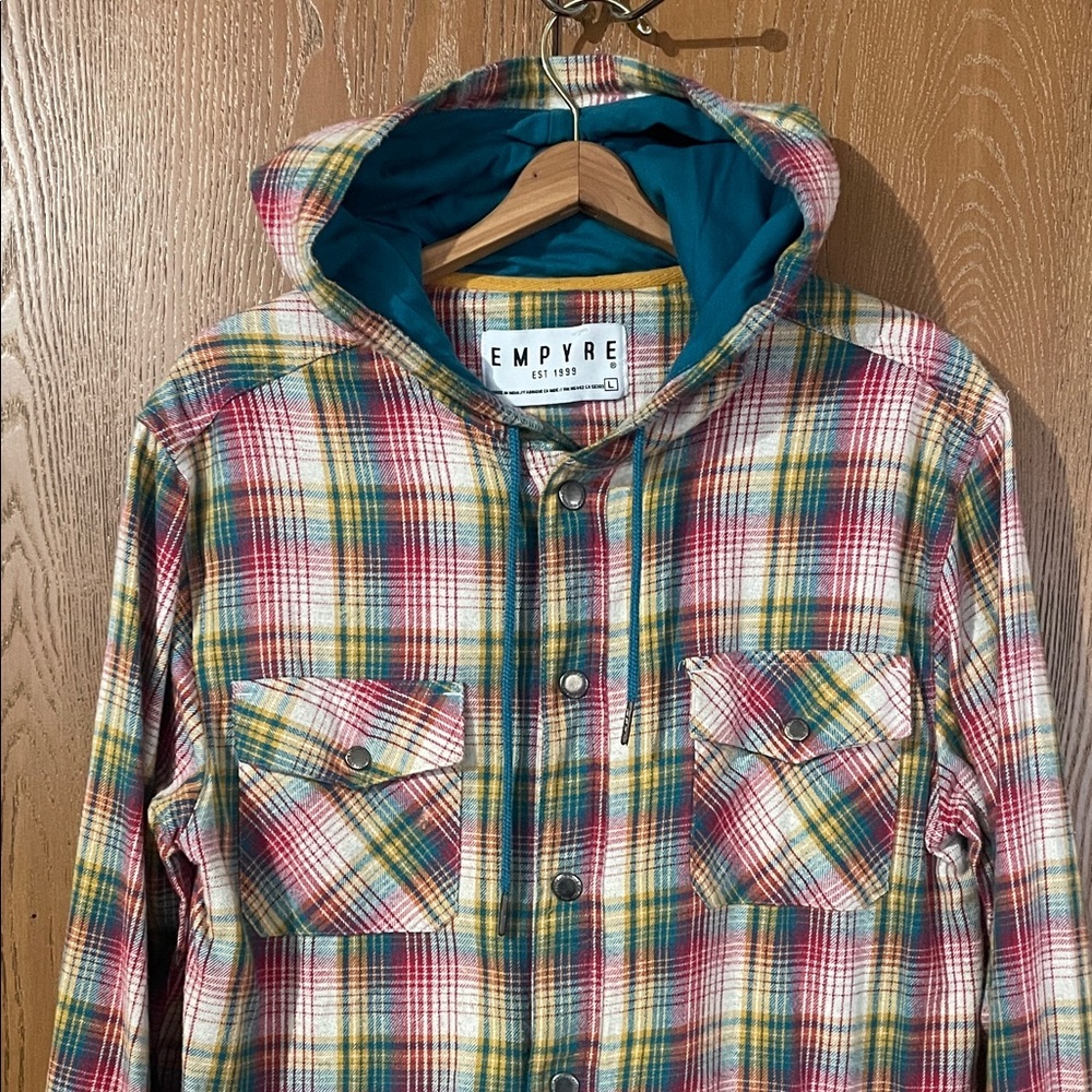 Empyre Multicolor Plaid Hooded Shirt